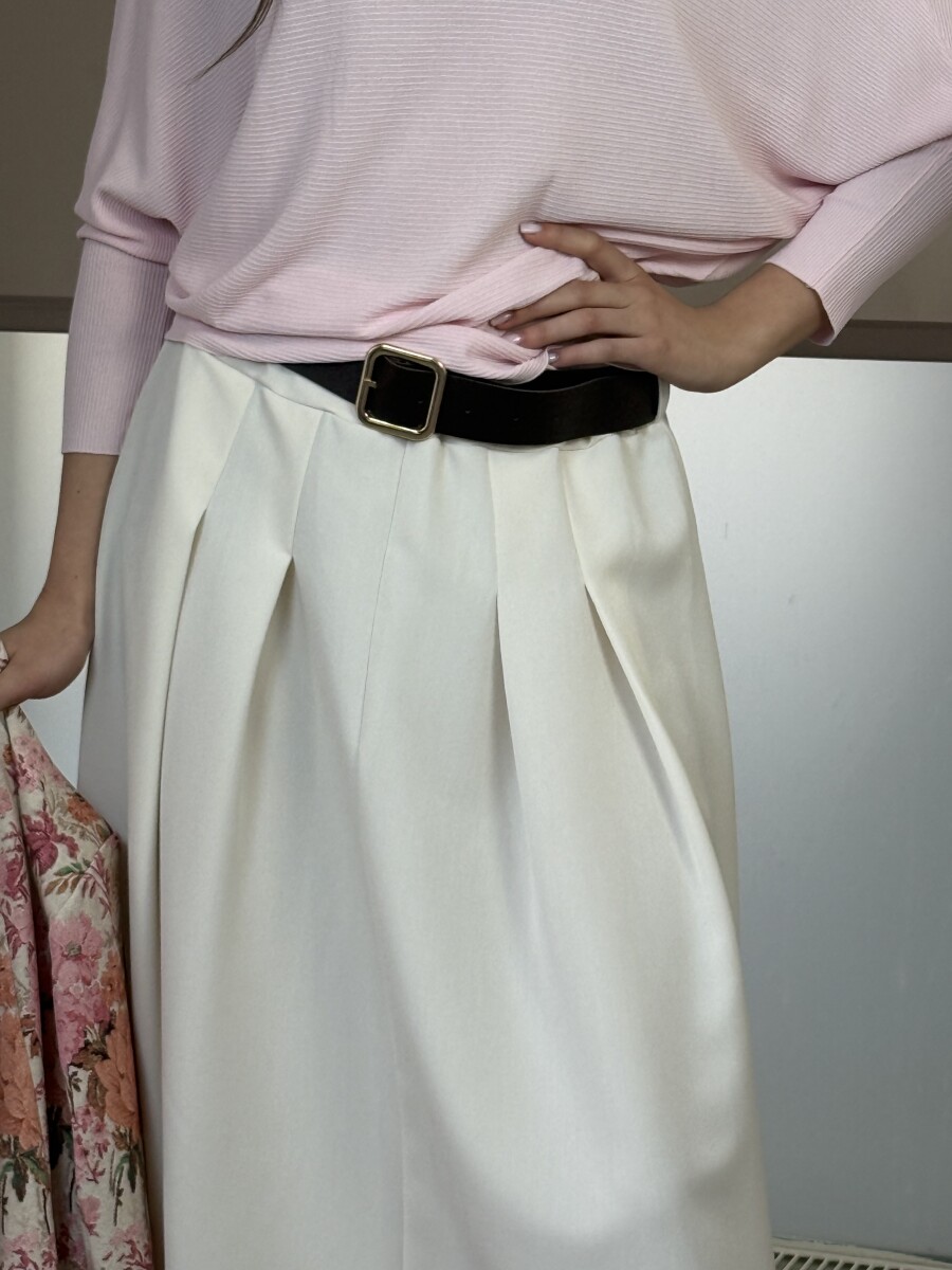 Öves szoknya - krém - Kép 9