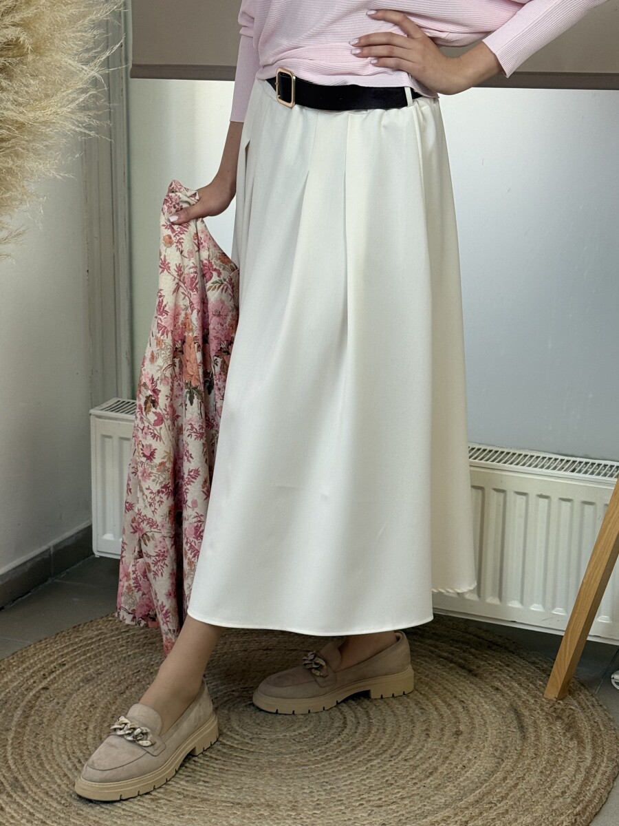 Öves szoknya - krém - Kép 13