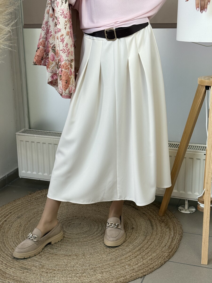 Öves szoknya - krém - Kép 4