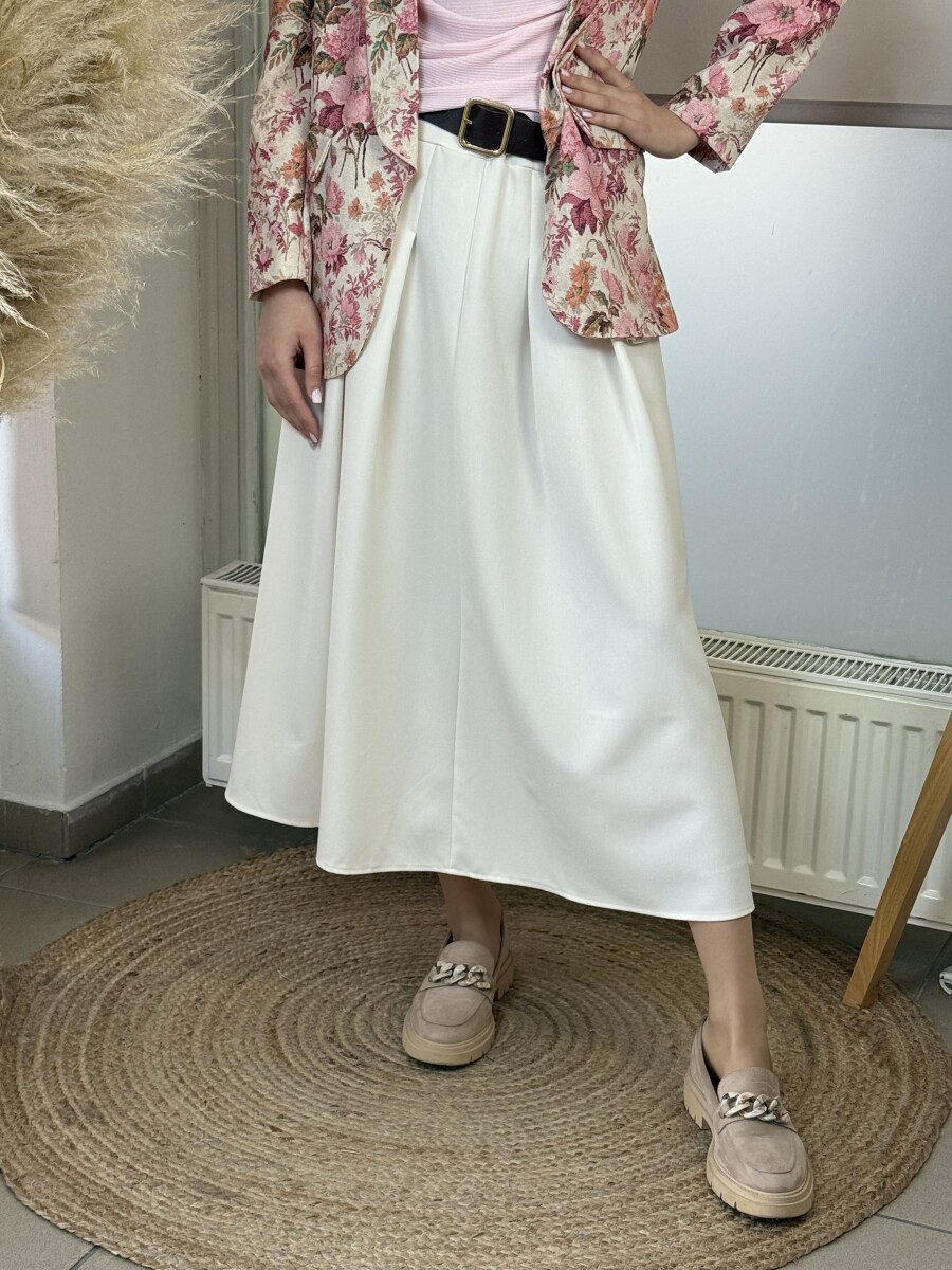 Öves szoknya - krém - Kép 7