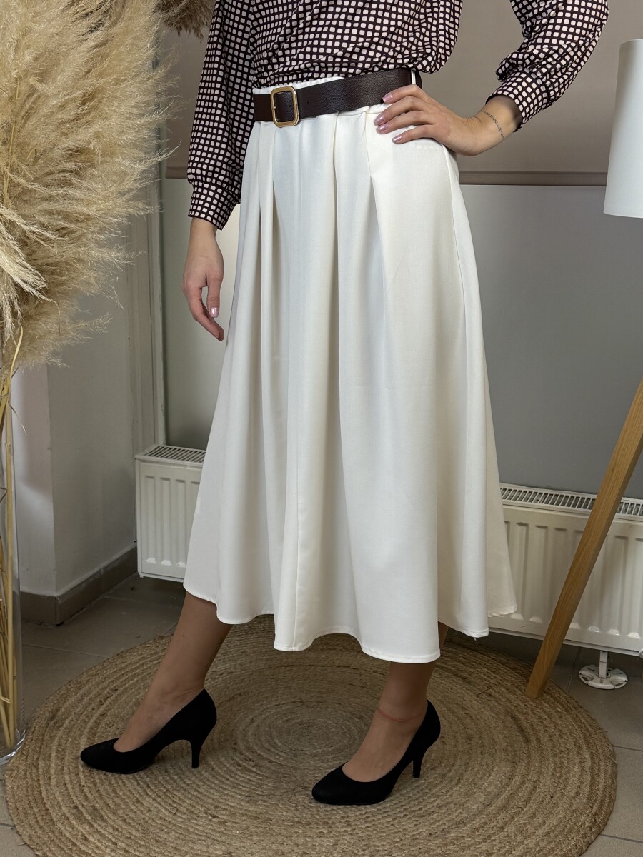 Öves szoknya - krém - Kép 3