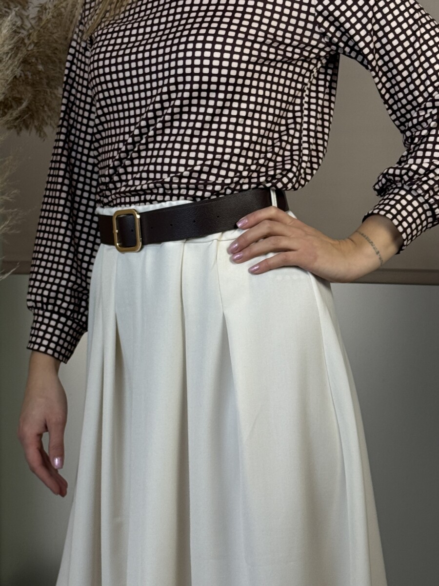 Öves szoknya - krém - Kép 7