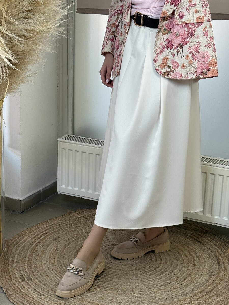 Öves szoknya - krém - Kép 8