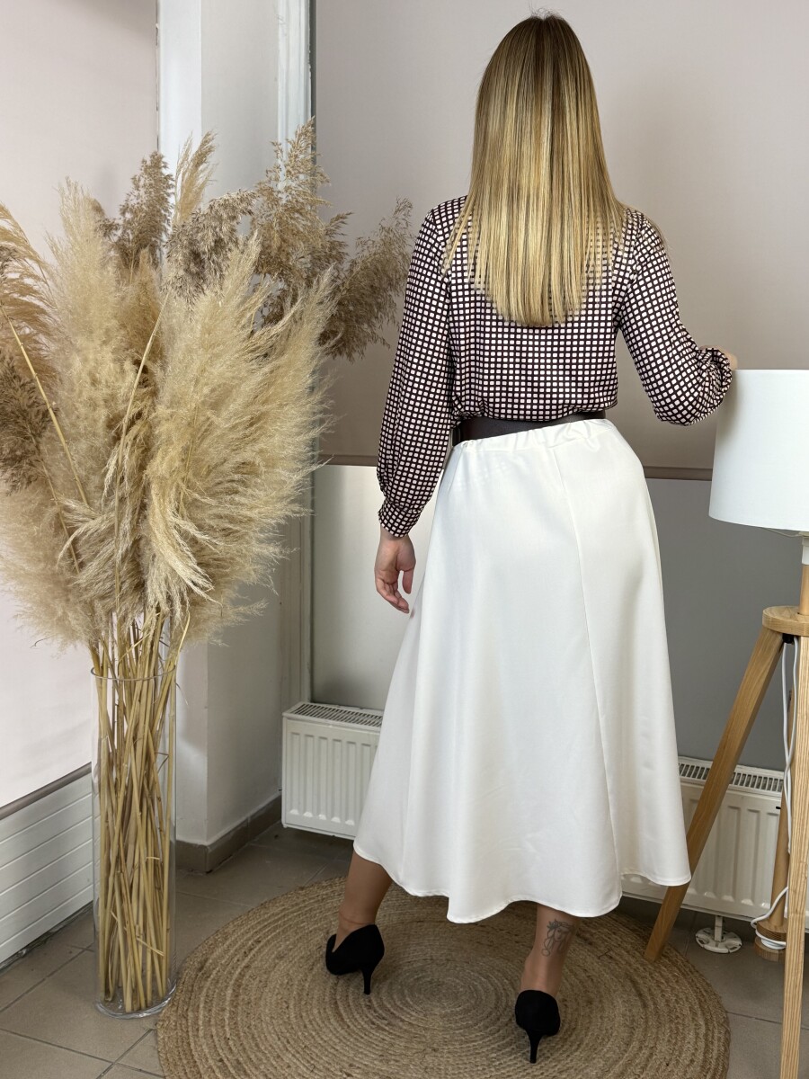 Öves szoknya - krém - Kép 6