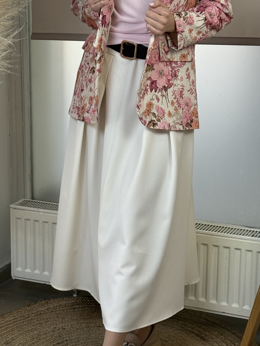 Öves szoknya - krém - Kép 10