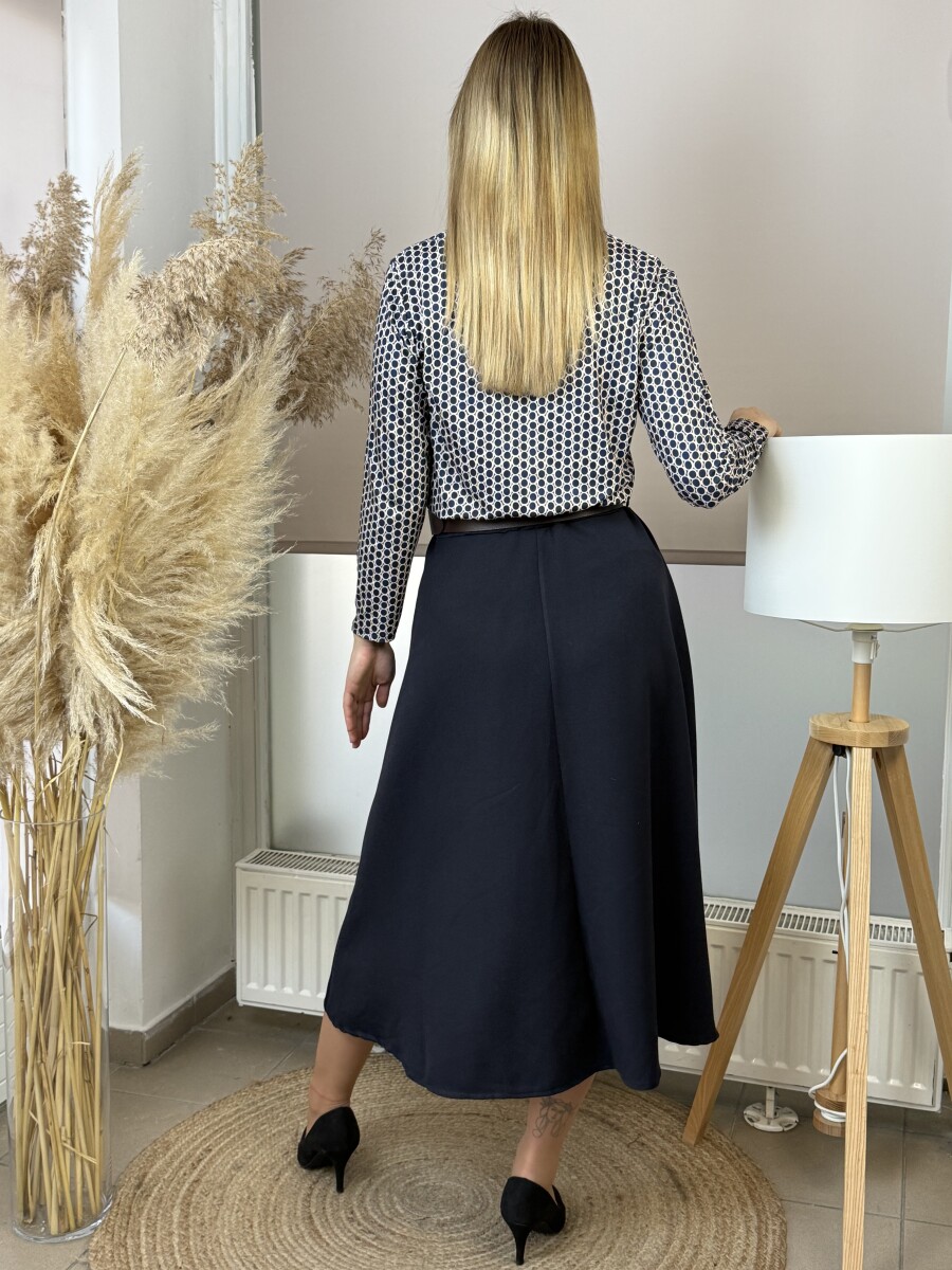 Öves szoknya - sötétkék - Kép 8