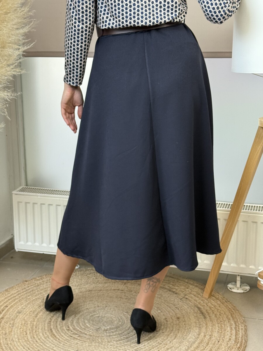 Öves szoknya - sötétkék - Kép 13