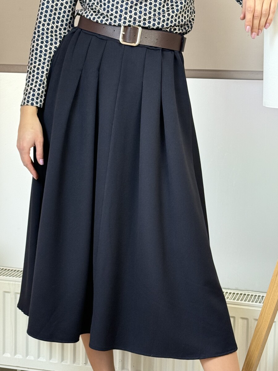 Öves szoknya - sötétkék - Kép 9