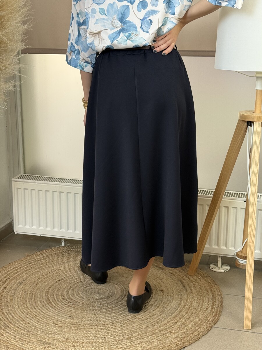 Öves szoknya - sötétkék - Kép 11