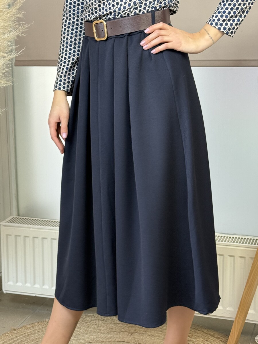 Öves szoknya - sötétkék - Kép 10