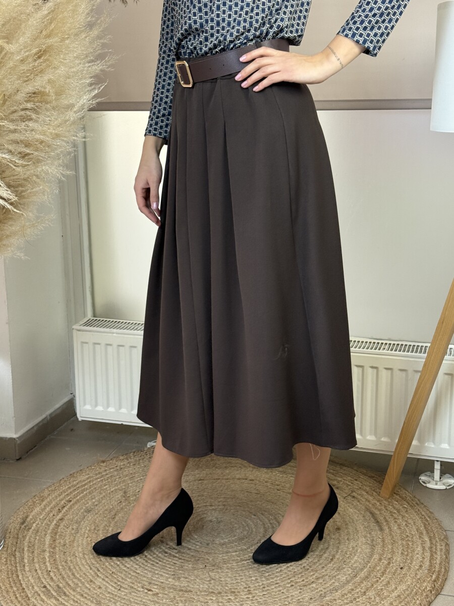 Öves szoknya - barna - Kép 12