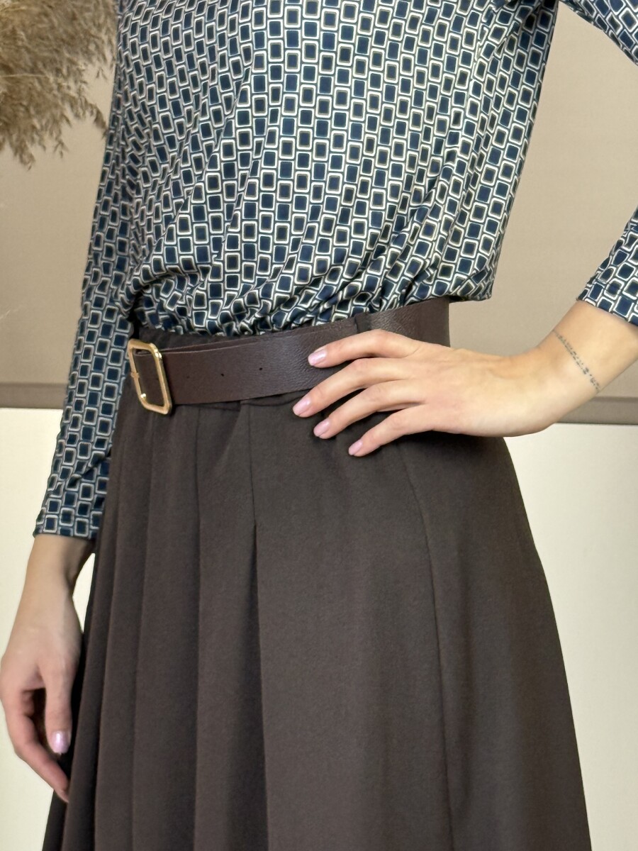 Öves szoknya - barna - Kép 10