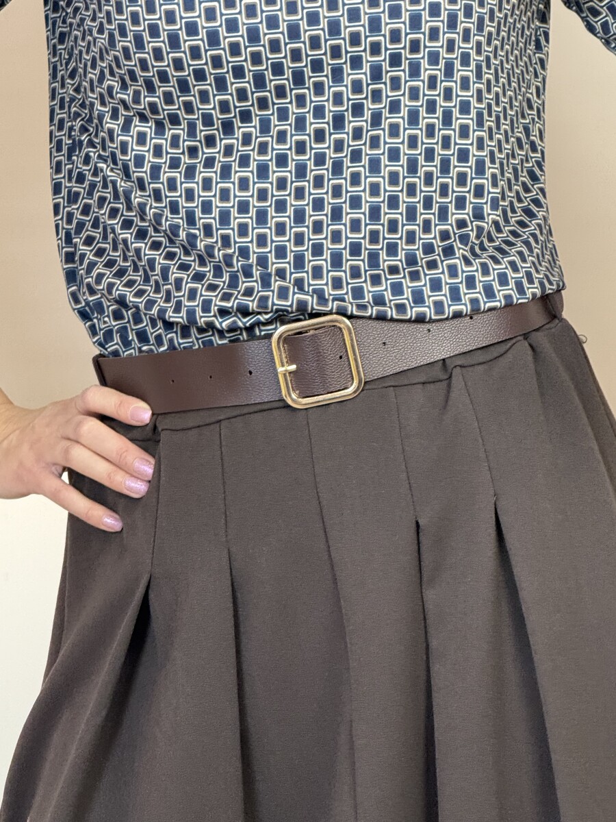 Öves szoknya - barna - Kép 6