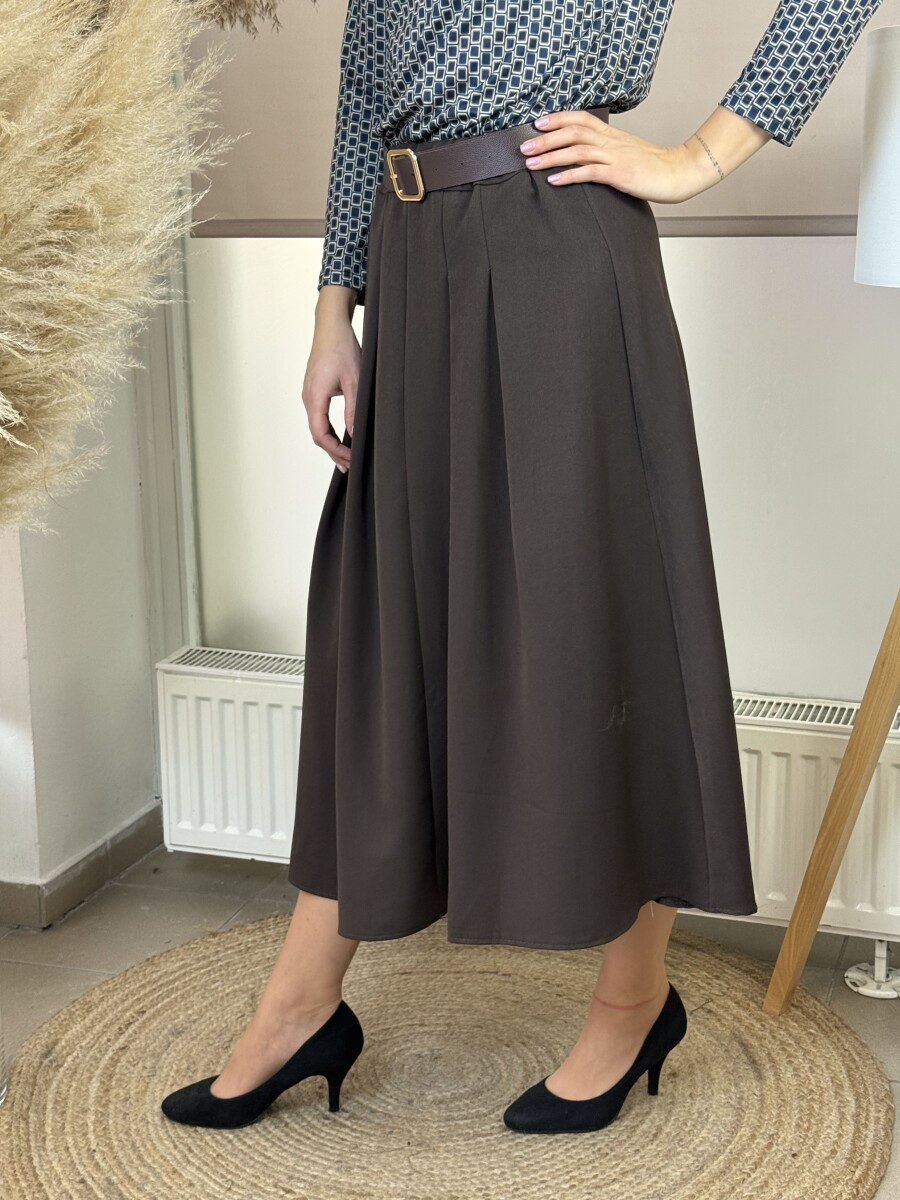 Öves szoknya - barna - Kép 4