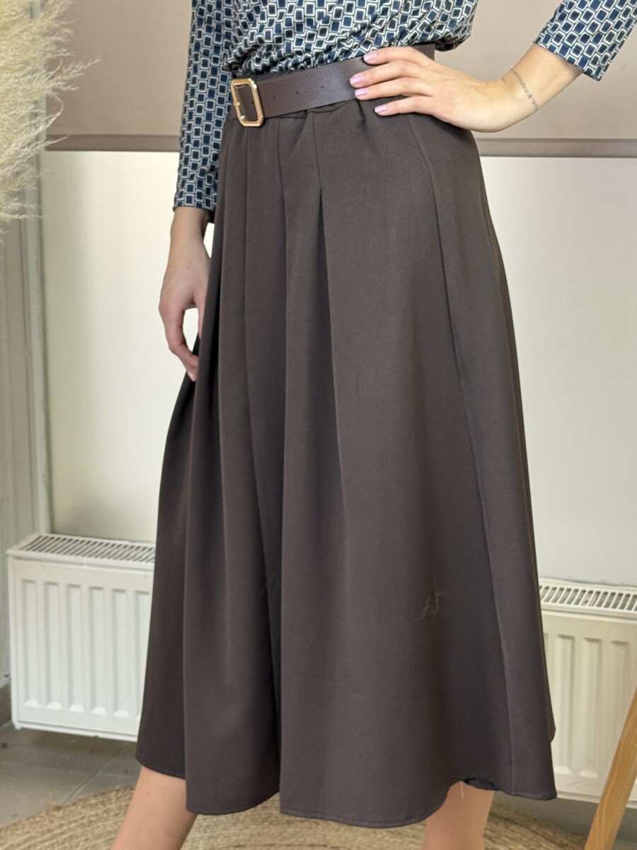 Öves szoknya - barna - Kép 7