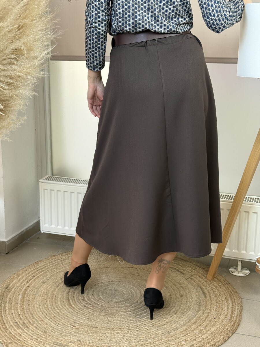 Öves szoknya - barna - Kép 11