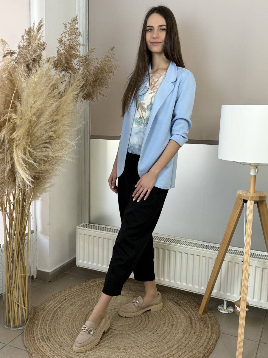 Gomb nélküli zakó - világoskék - Kép 8