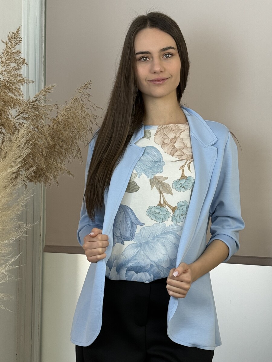 Gomb nélküli zakó - világoskék - Kép 7