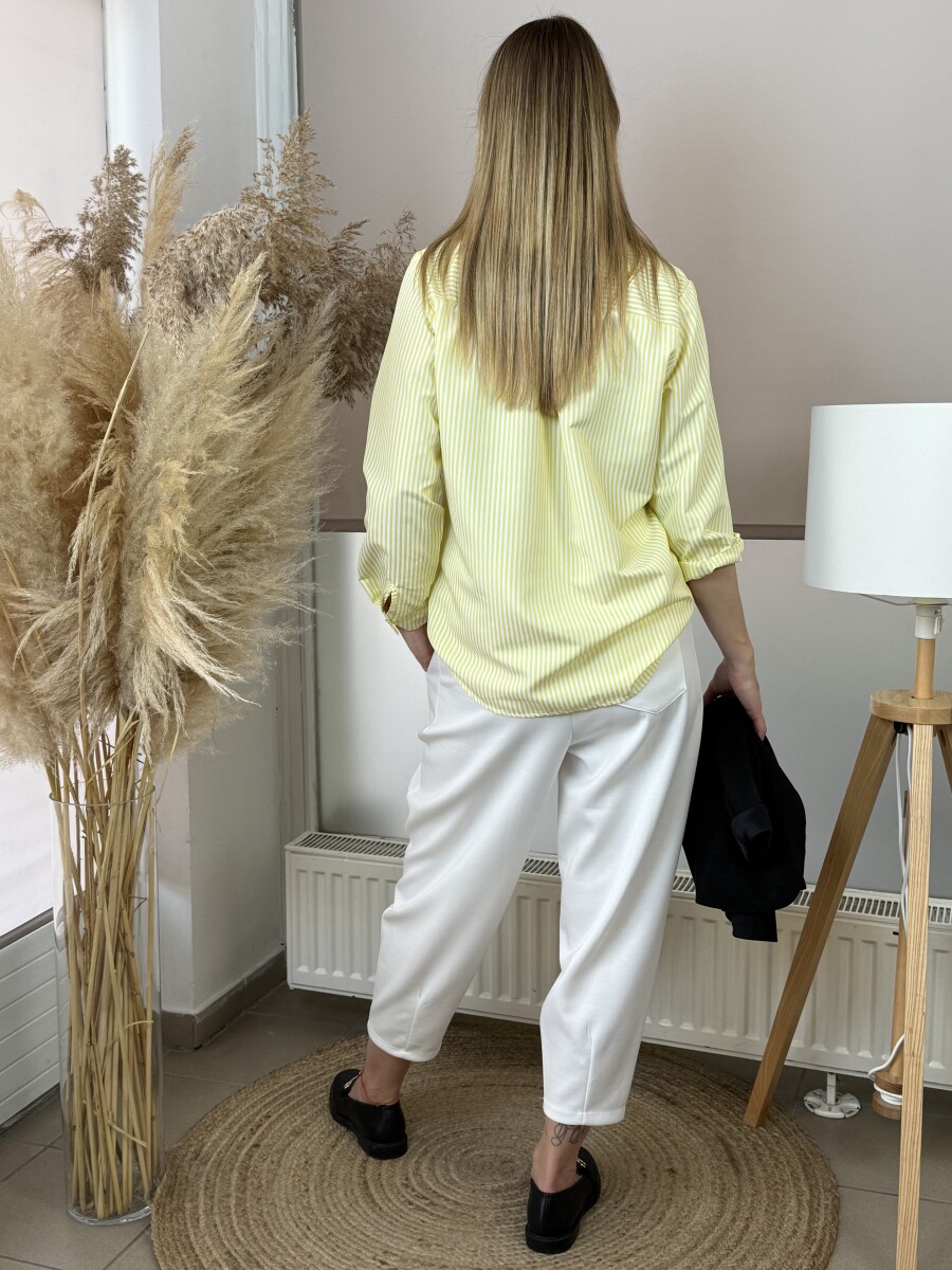 Zsebes lezser nadrág - fehér - Kép 16