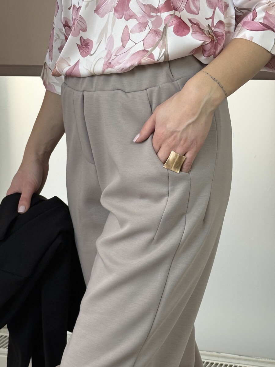 Zsebes lezser nadrág - homok - Kép 13