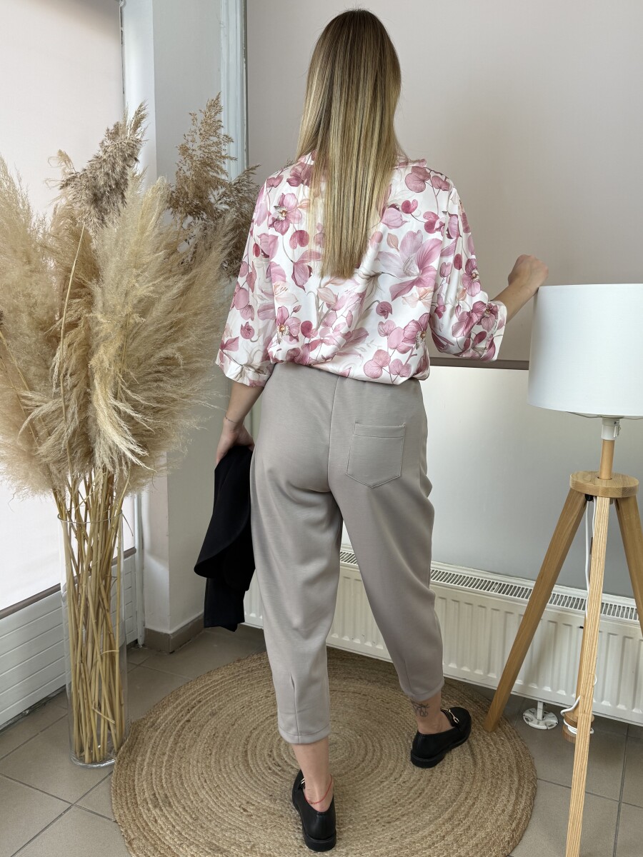 Zsebes lezser nadrág - homok - Kép 12