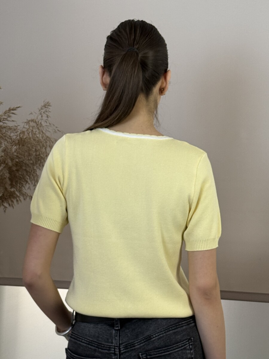 Kötött Pulóver - sárga - Kép 9