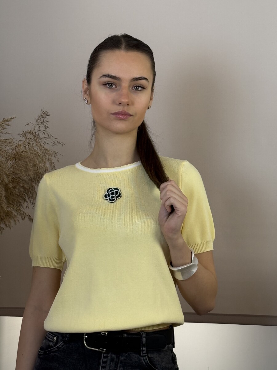 Kötött Pulóver - sárga - Kép 8