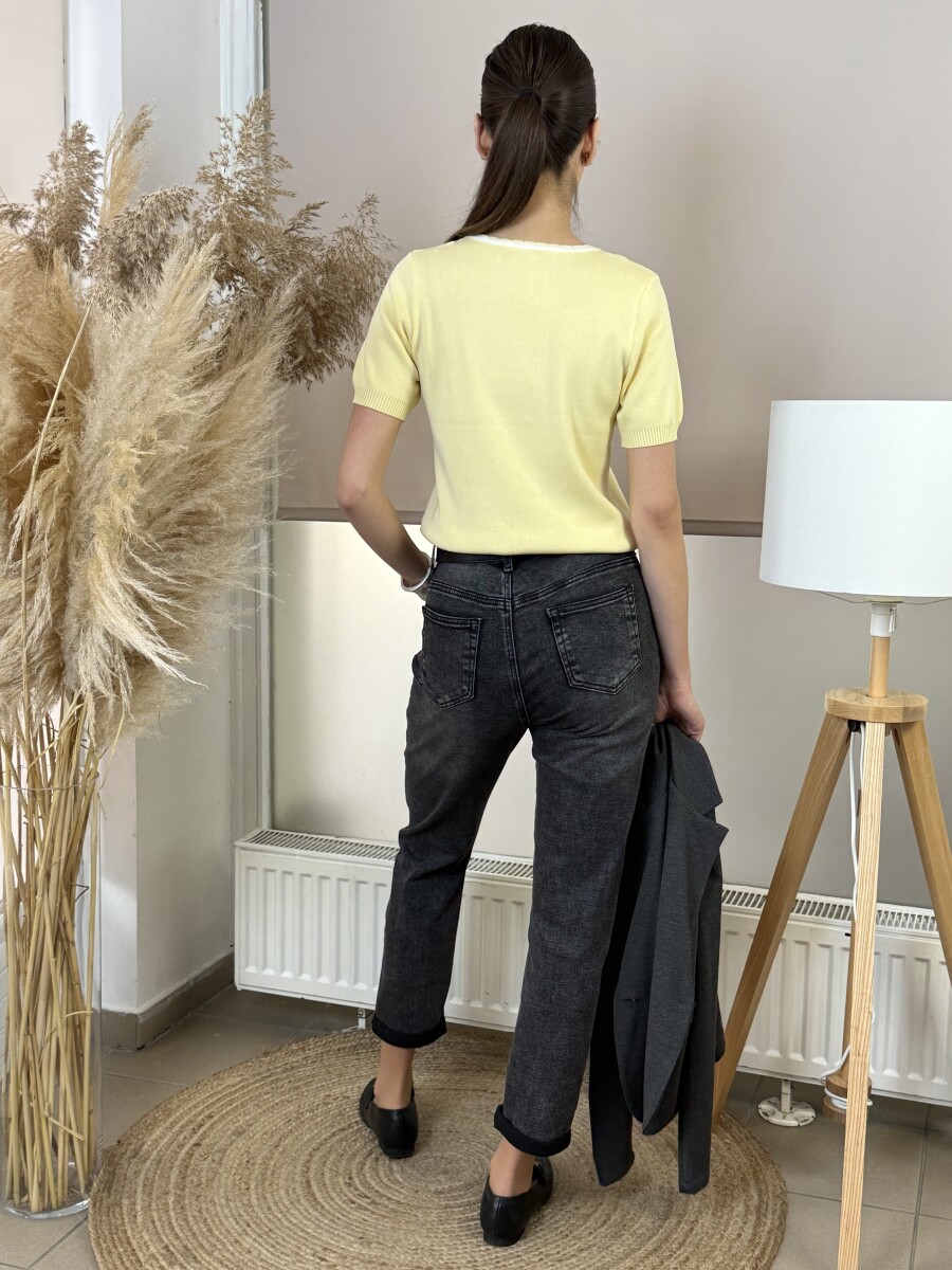 Kötött Pulóver - sárga - Kép 12