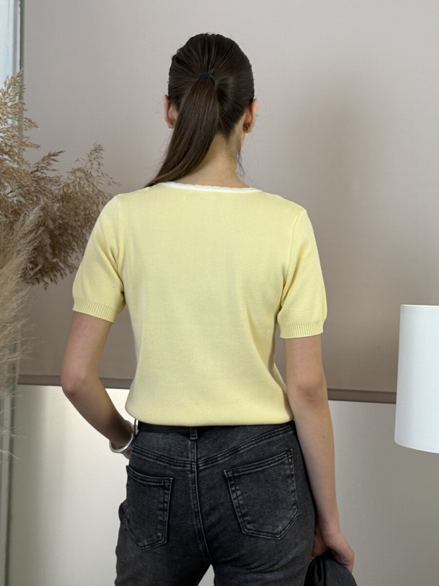 Kötött Pulóver - sárga - Kép 11