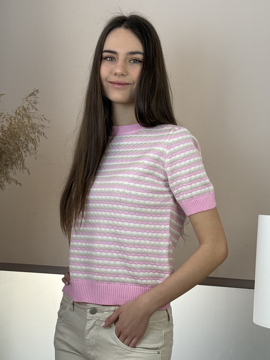 Rövid ujjú kötött pulóver