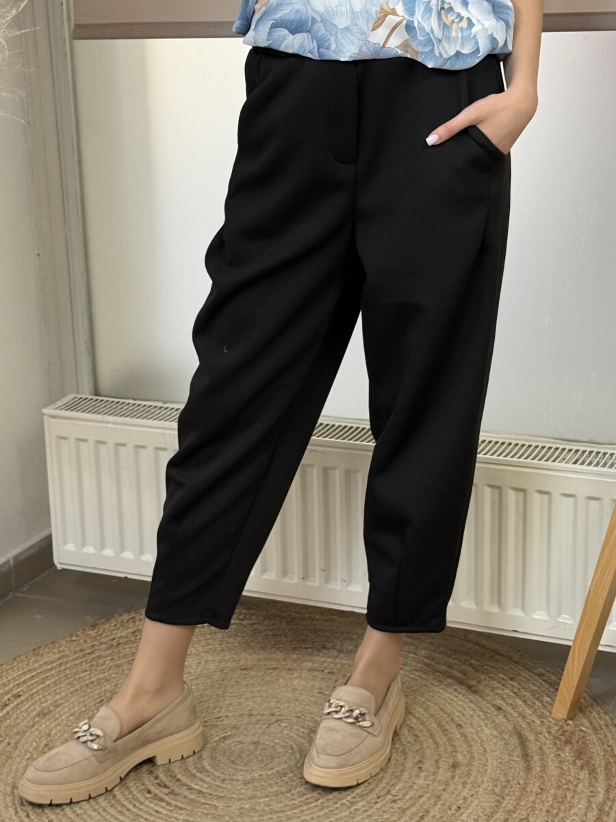 Zsebes lezser nadrág - fekete - Kép 4