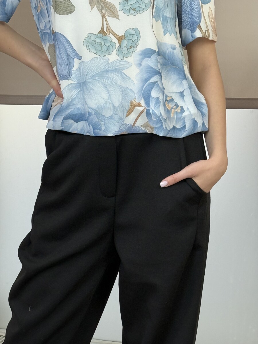 Zsebes lezser nadrág - fekete - Kép 11