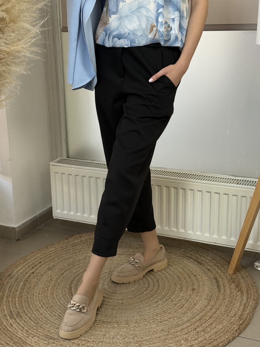 Zsebes lezser nadrág - fekete - Kép 3