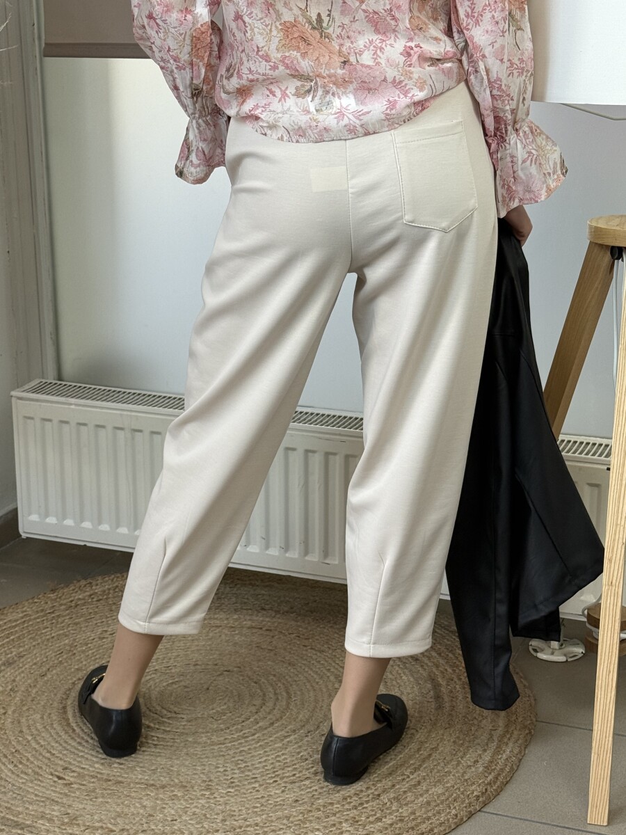 Zsebes lezser nadrág - bézs - Kép 16