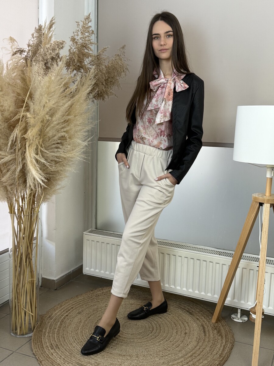 Zsebes lezser nadrág - bézs - Kép 10