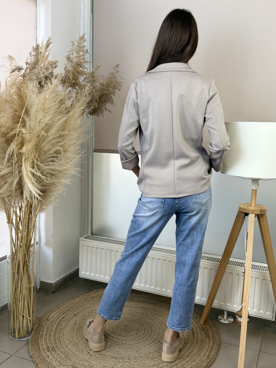 Gombos lezser blézer - homok - Kép 11