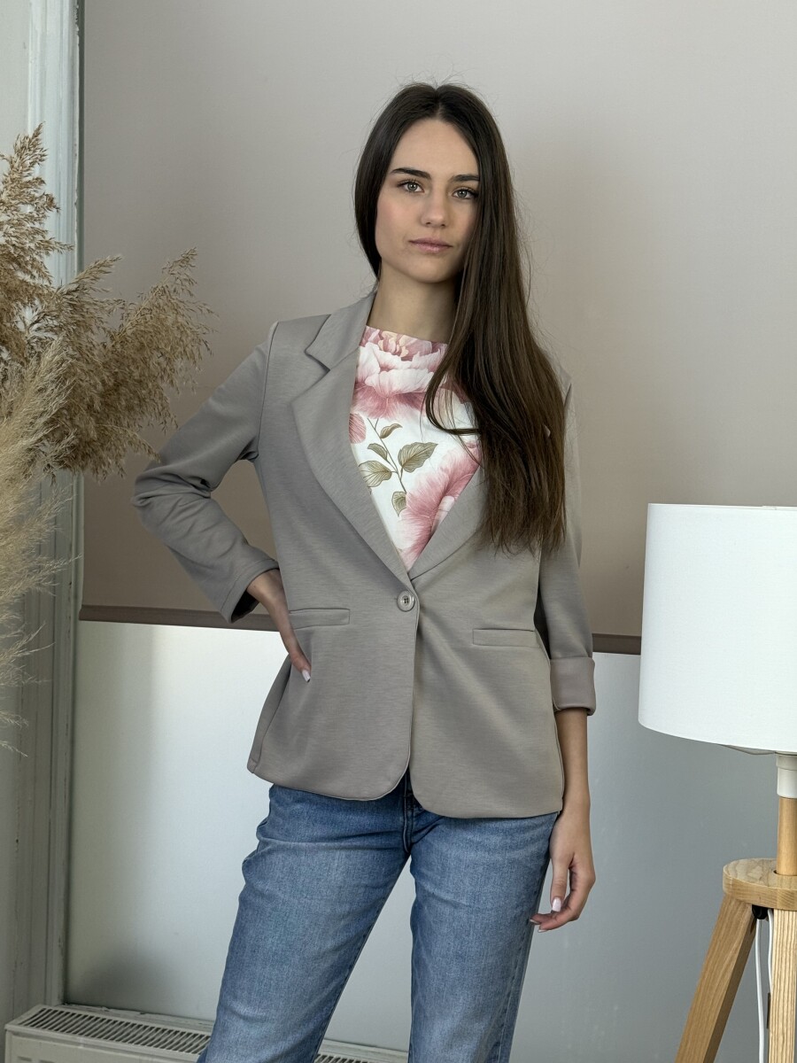 Gombos lezser blézer - homok - Kép 9