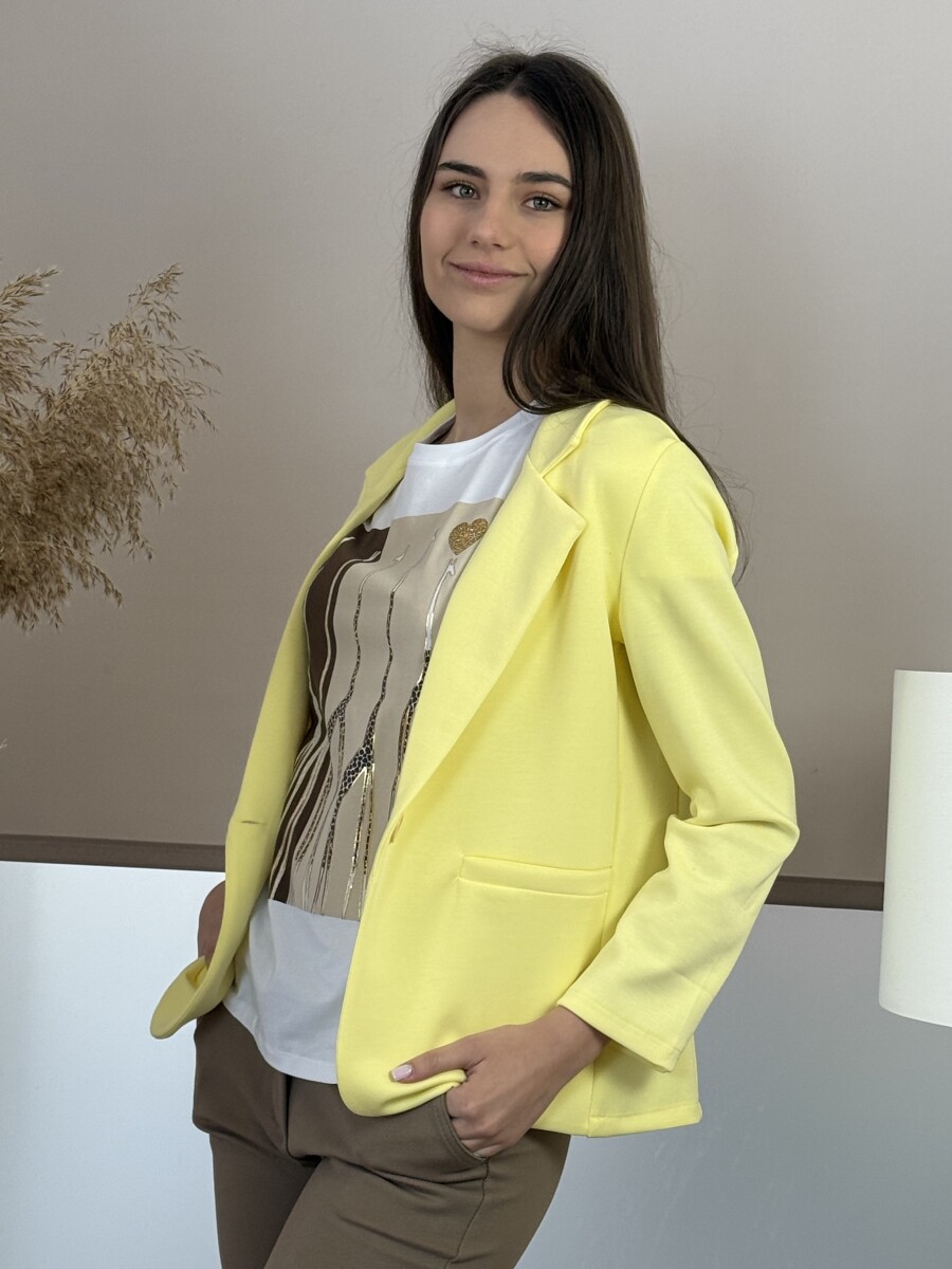 Gombos lezser blézer - sárga - Kép 16