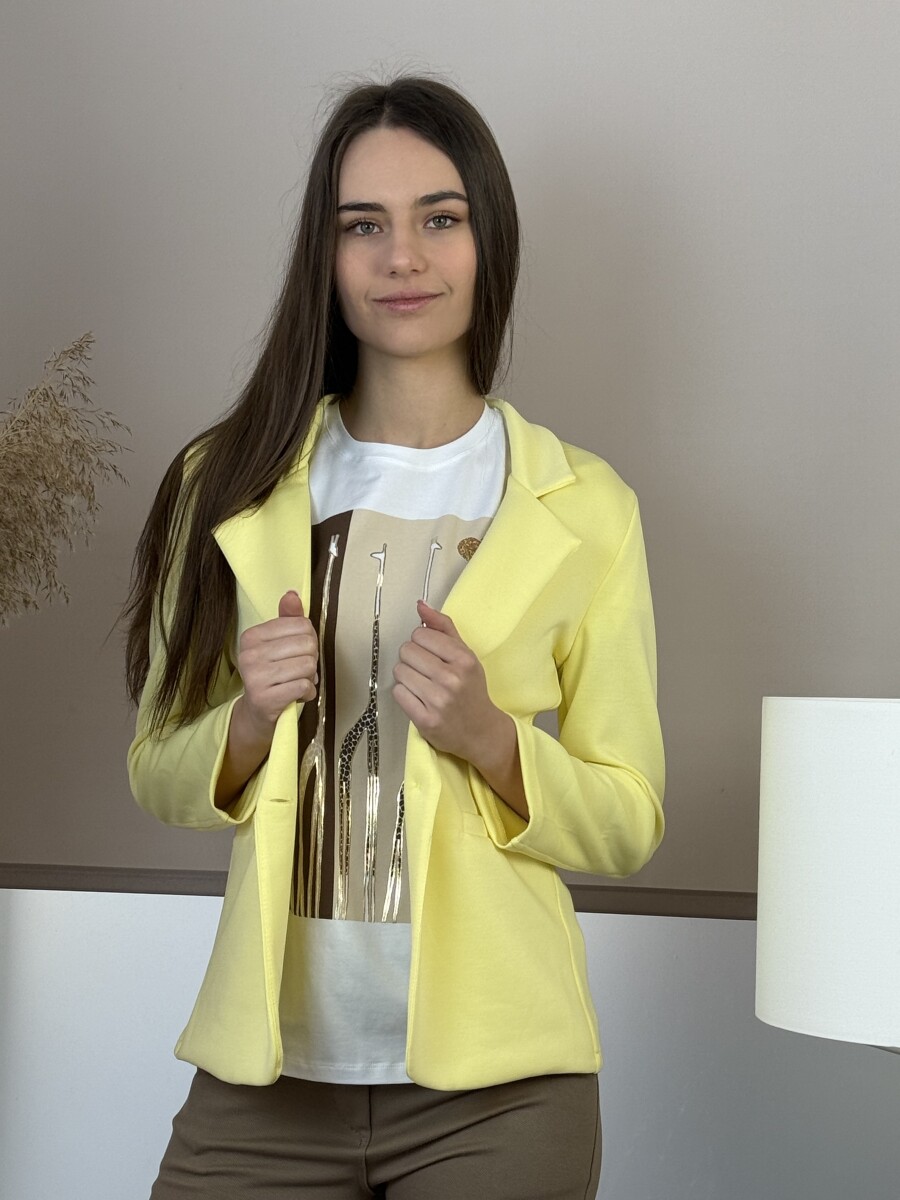 Gombos lezser blézer - sárga - Kép 7