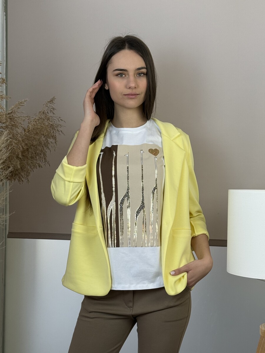 Gombos lezser blézer - sárga - Kép 5