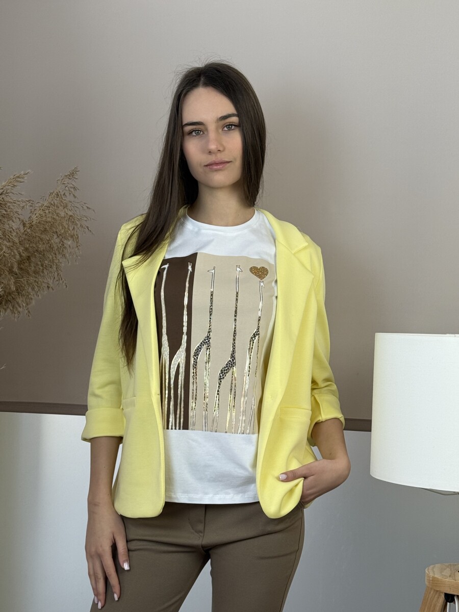 Gombos lezser blézer - sárga - Kép 9