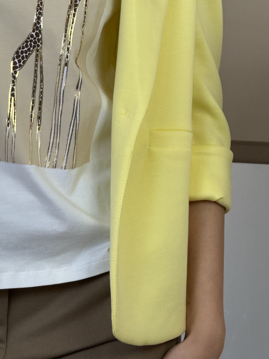 Gombos lezser blézer - sárga - Kép 6