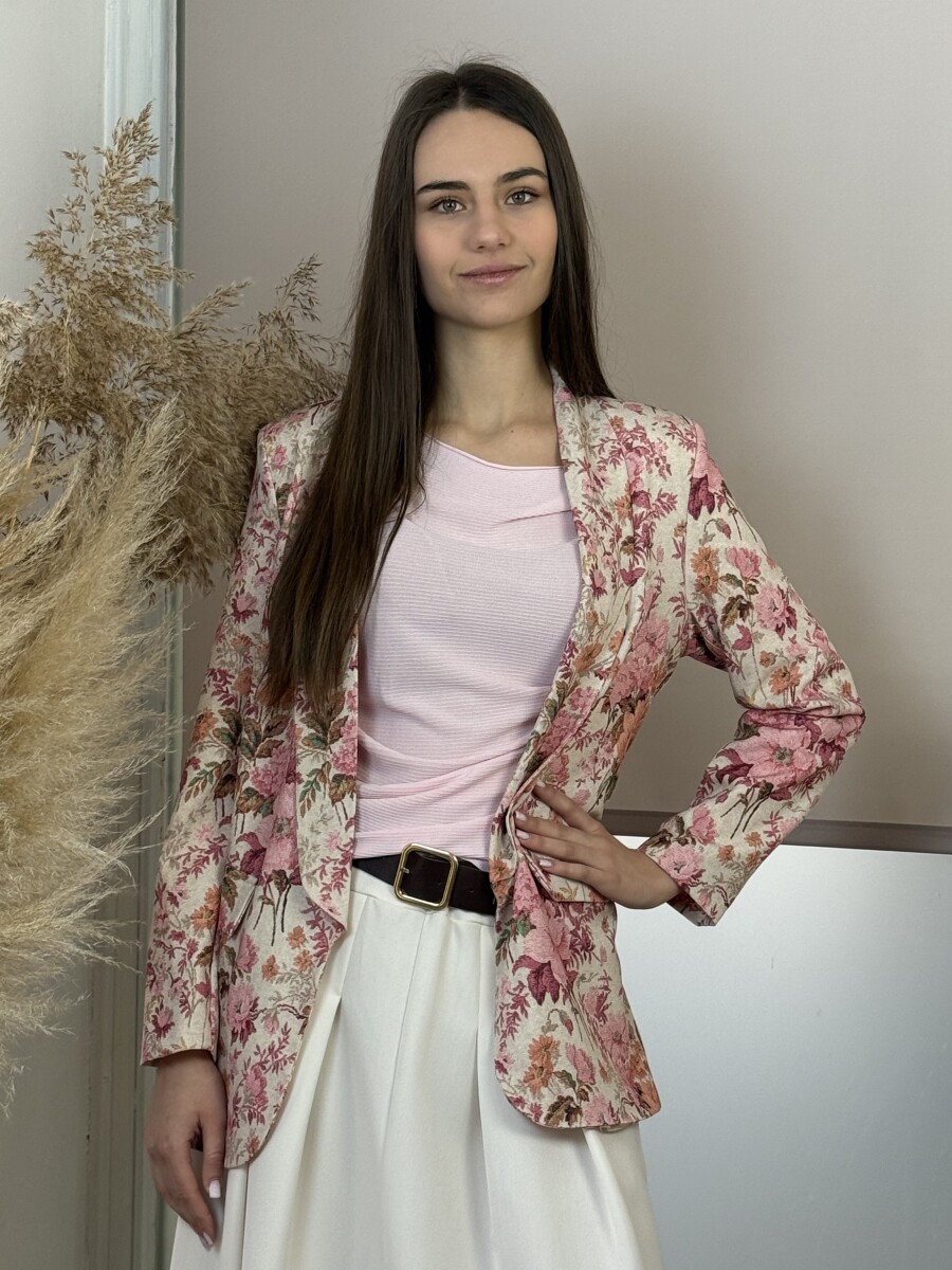 Virágos zakó - rózsaszín - Kép 16