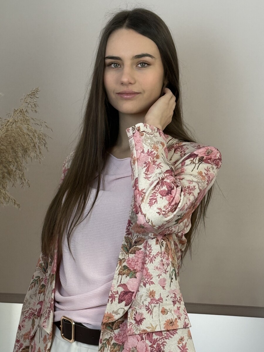 Virágos zakó - rózsaszín - Kép 14