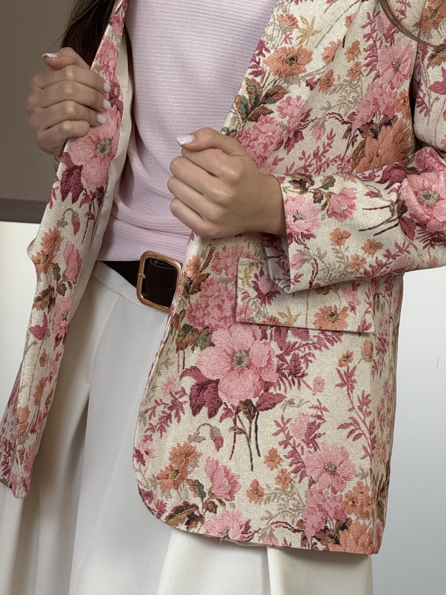 Virágos zakó - rózsaszín - Kép 5