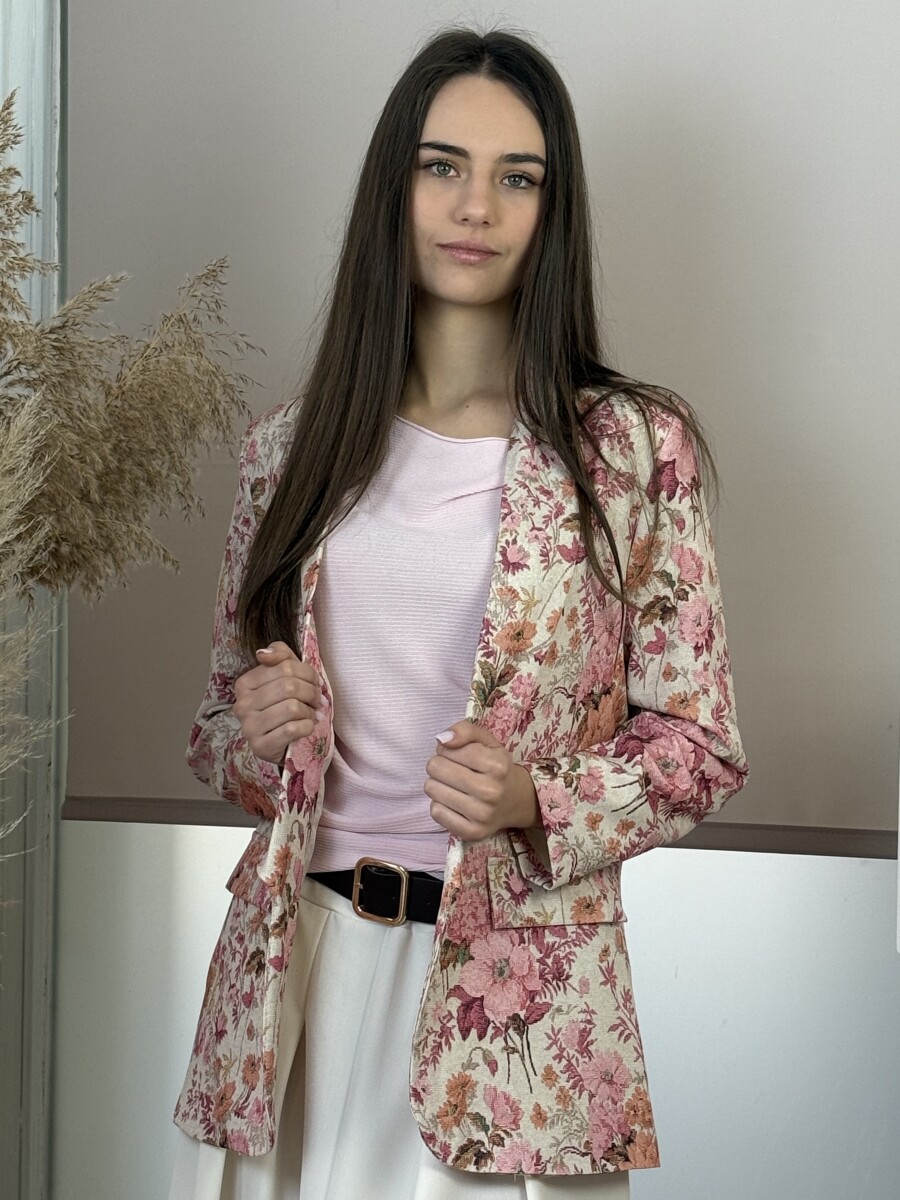 Virágos zakó - rózsaszín - Kép 15