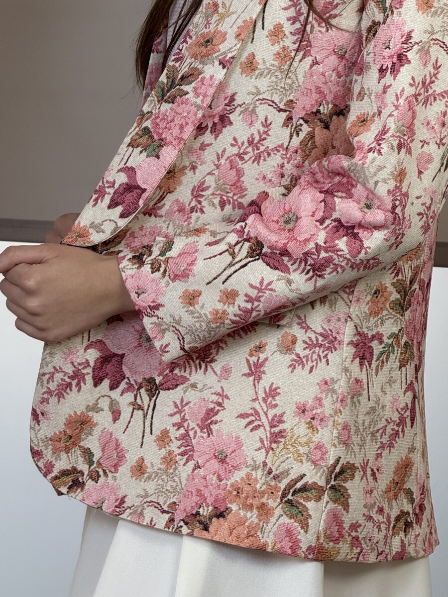 Virágos zakó - rózsaszín - Kép 6