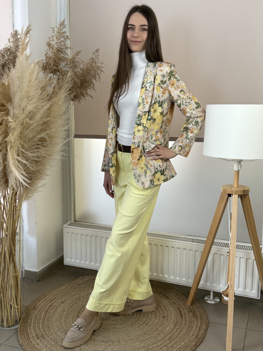 Virágos zakó - sárga - Kép 12