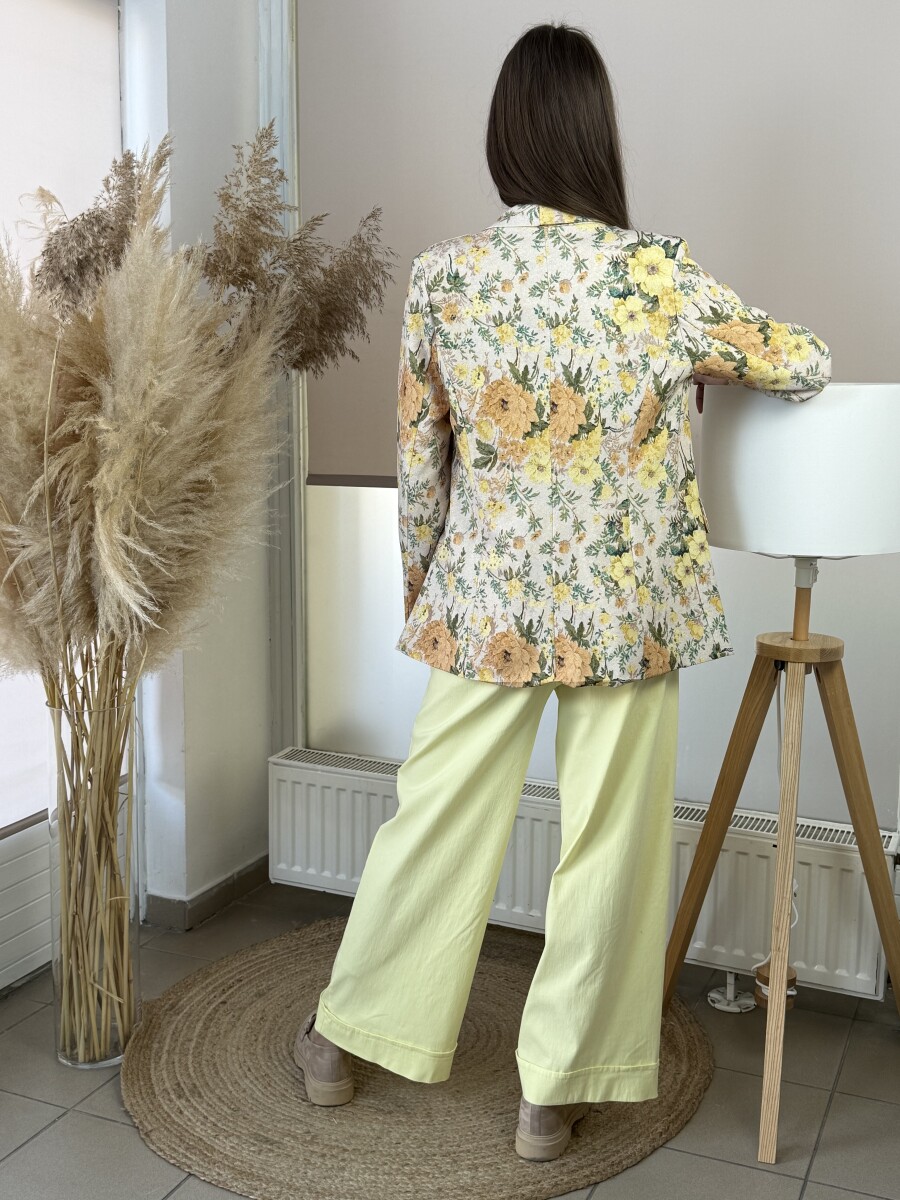 Virágos zakó - sárga - Kép 15