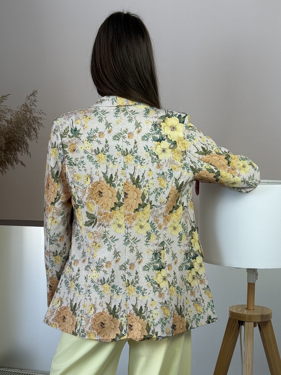 Virágos zakó - sárga - Kép 7